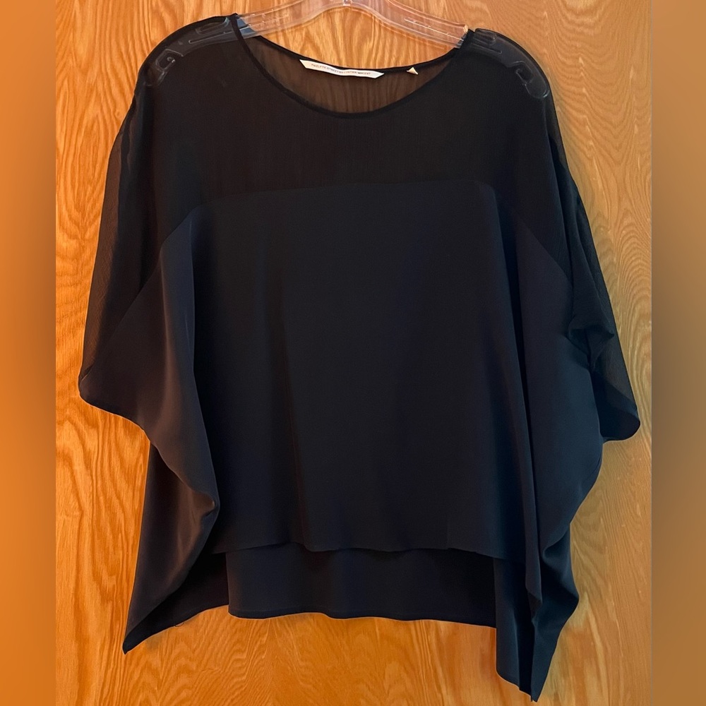 Black 100% Silk flowy top by Cynthia Vincent